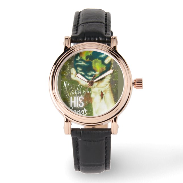 Die Welt in seinen Händen Armbanduhr (Vorderseite)