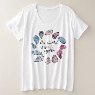 Die Welt ist dein Auster Große Größe T-Shirt