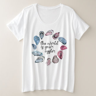 Die Welt ist dein Auster Große Größe T-Shirt