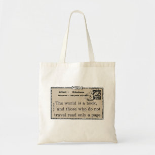 "Die Welt ist ein Buch-" Vintage Reise-Tasche Tragetasche
