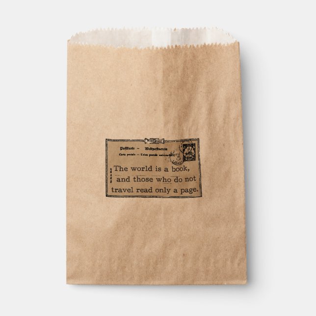 Die Welt ist ein Buch Vintager Papierfahnen Geschenktütchen (Vorderseite)