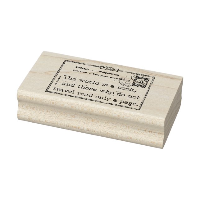 Die Welt ist eine Briefmarke der Buchkautschuk-Kun Gummistempel (Stempel)