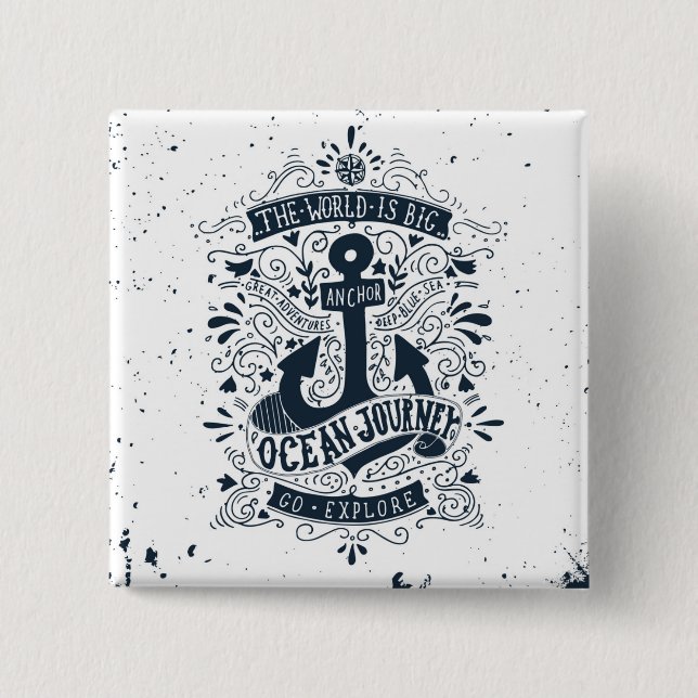 Die Welt ist groß - gehen Sie erforschen Button (Vorderseite)