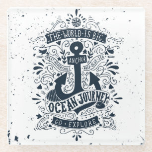 Die Welt ist groß - gehen Sie erforschen Glasuntersetzer