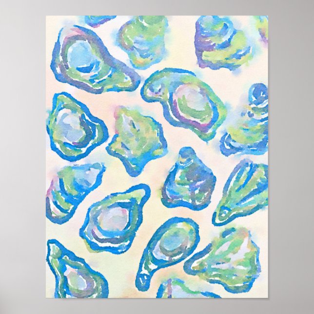 Die Welt ist Ihre Austernfarbe Print Poster (Vorne)