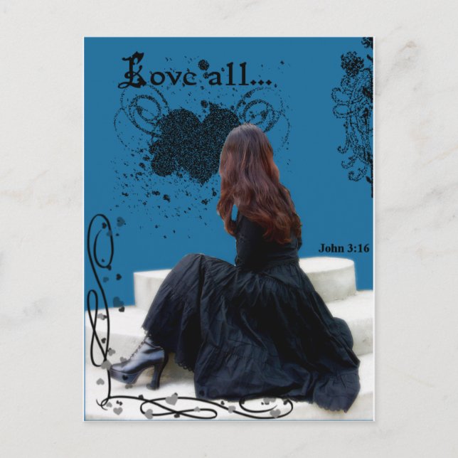 Die Welt lieben Postkarte (Vorderseite)