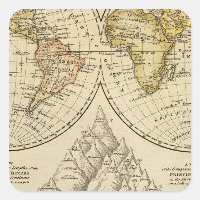 Die Welt Quadratischer Aufkleber (Vorderseite)