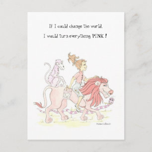 Die Welt rosa verändern Postkarte