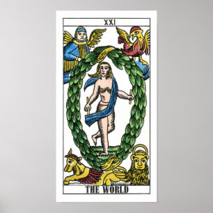 Die Welt-Tarot-Karte Poster