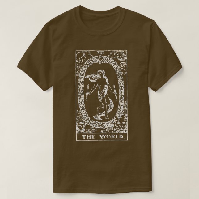 Die Welt-Tarot-Karte T-Shirt (Design vorne)