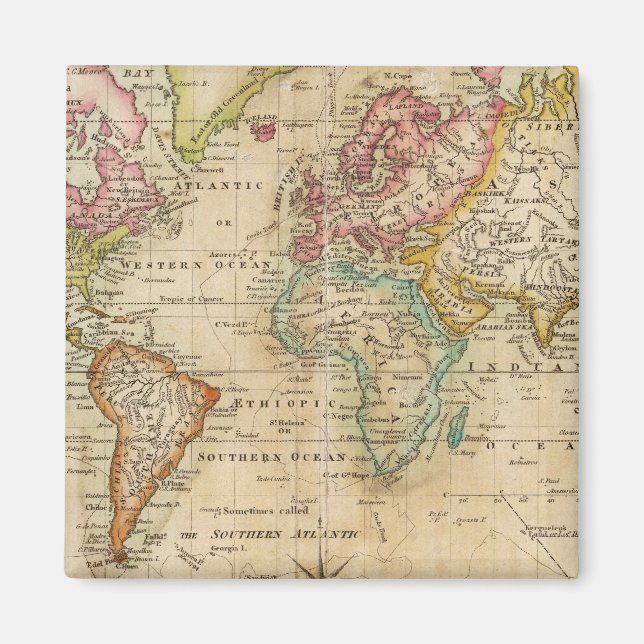Die Welt über die Projektion von Mercator Magnet (Vorne)