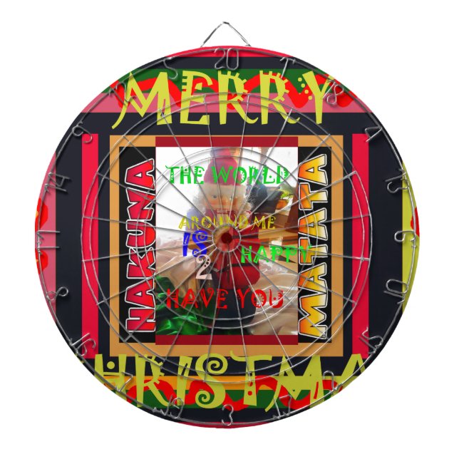 Die Welt um mich ist glücklich, dich farbig zu hab Dartscheibe (vorne)
