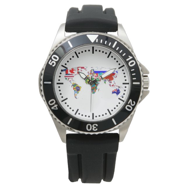 Die Welt unter Flaggen Armbanduhr (Vorderseite)