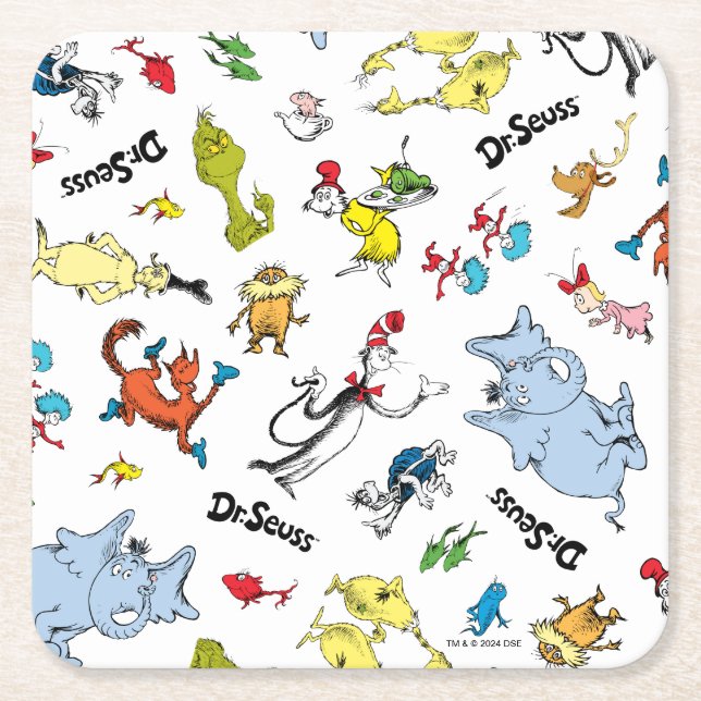 Die Welt von Dr. Seuss Pattern Rechteckiger Pappuntersetzer (Vorderseite)