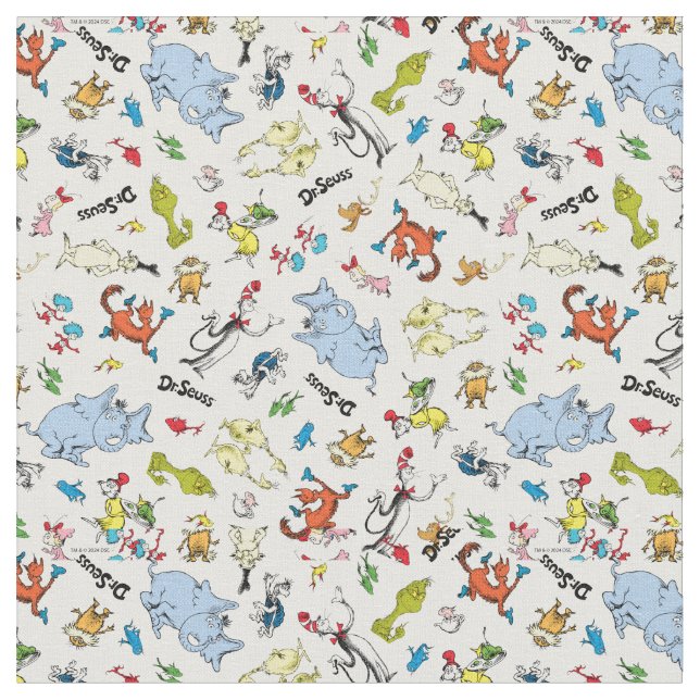 Die Welt von Dr. Seuss Pattern Stoff (Nahaufnahme)