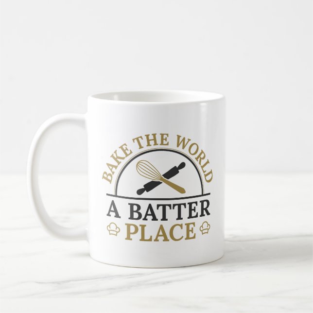 Die Welt zum Buben bringen Kaffeetasse (Links)