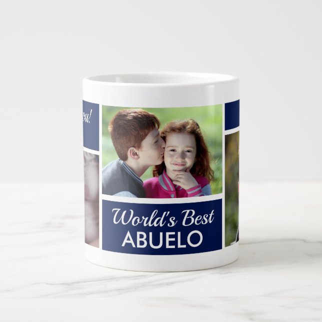 Die weltbeste Abuelo Foto Collage Riesenkaffee-Tas Jumbo-Tasse (Vorderseite)