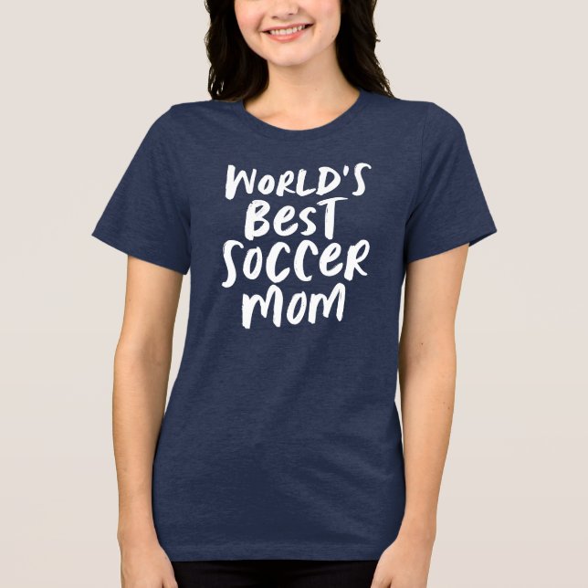 Die weltbeste Fußball-Mutter trendiger, stilvoller Tri-Blend Shirt (Vorderseite)