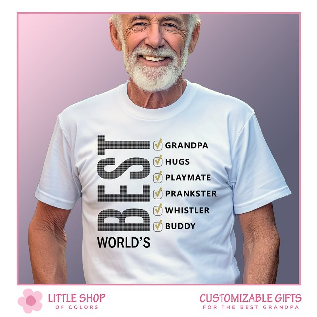 Die weltbeste Großvater-Checkliste T-Shirt (Von Creator hochgeladen)