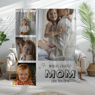 Die Weltbeste Mama Moderne Fotostreifen Fleecedecke