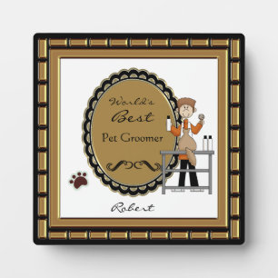 Die weltbeste Pet Groomer Male Plaque Fotoplatte