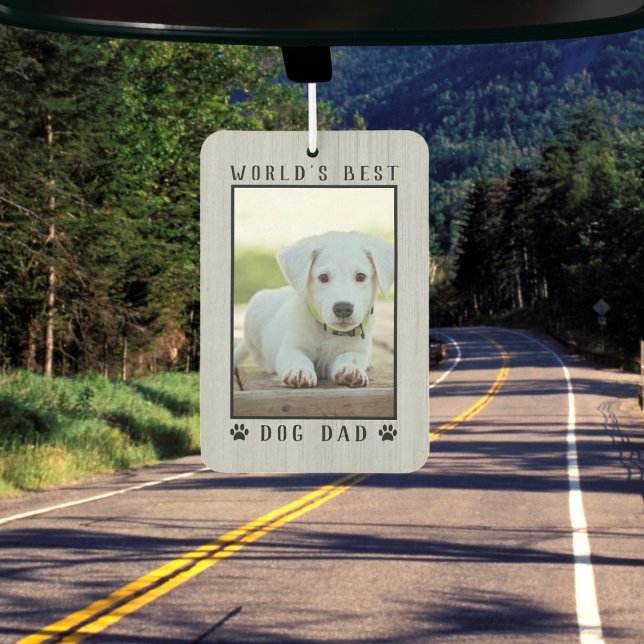 Die weltbeste Vater-Paw druckt Foto-Rahmen für Hau Autolufterfrischer (World's Best Dog Dad Paw Prints Pet Photo Frame Air Freshener)