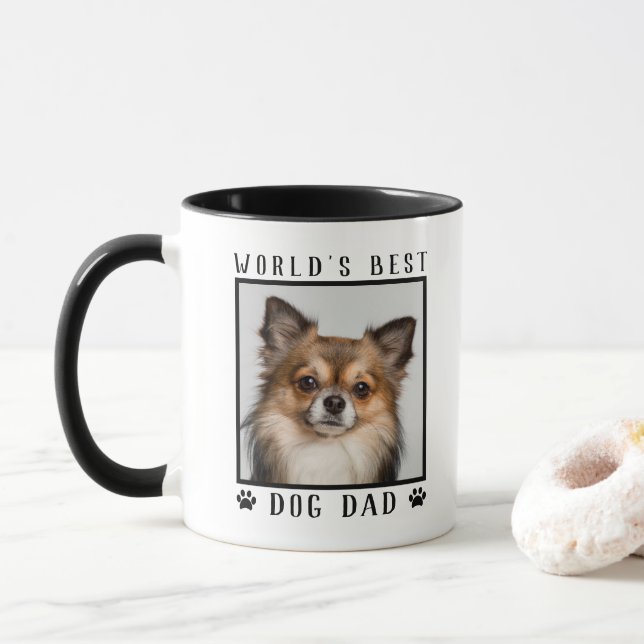 Die weltbeste Vater-Paw druckt Foto-Rahmen für Hau Tasse (Mit Donut)