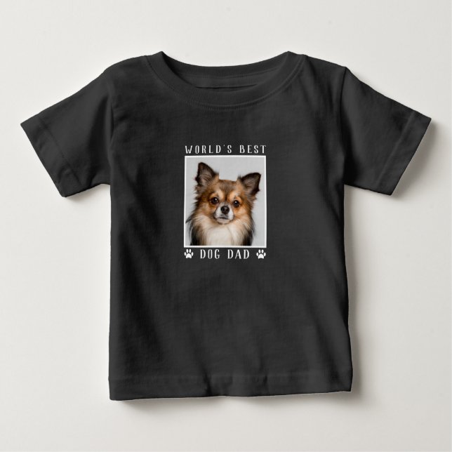 Die weltbeste Vater-Paw druckt Pet-Foto auf Schwar Baby T-shirt (Vorderseite)