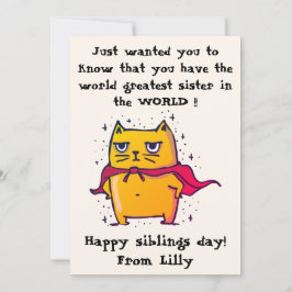 Die weltgrößte Schwester | Feierliche Begrüßung Karte