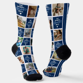 Die weltgrößten Onkel Blue Foto Collage Socks Socken