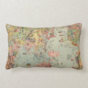 Die Weltkarte-auf einen Blick - Lendenkissen