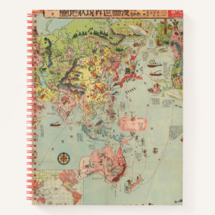 Die Weltkarte auf einen Blick - Weltflüge Notizbuch