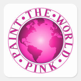 DIE WELTPINK-Diversity-Feier Quadratischer Aufkleber