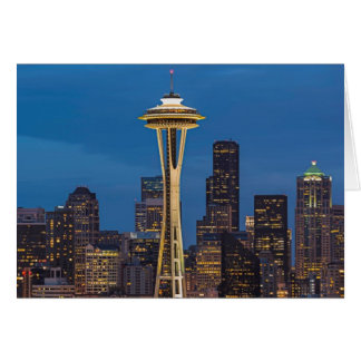 Die Weltraumneedle und das Stadtzentrum von Seattl