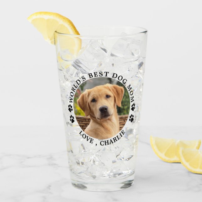 Die weltweit beste Mama für Hunde druckt kundenspe Glas (Vorderseite Ice)