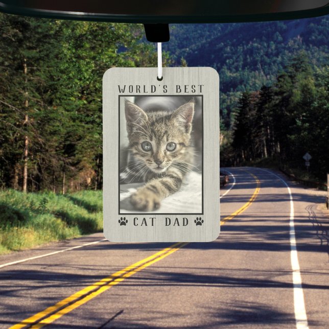 Die weltweit besten Cat Vater Paw Prints Pet Foto  Autolufterfrischer (World's Best Cat Dad Paw Prints Pet Photo Frame Air Freshener)