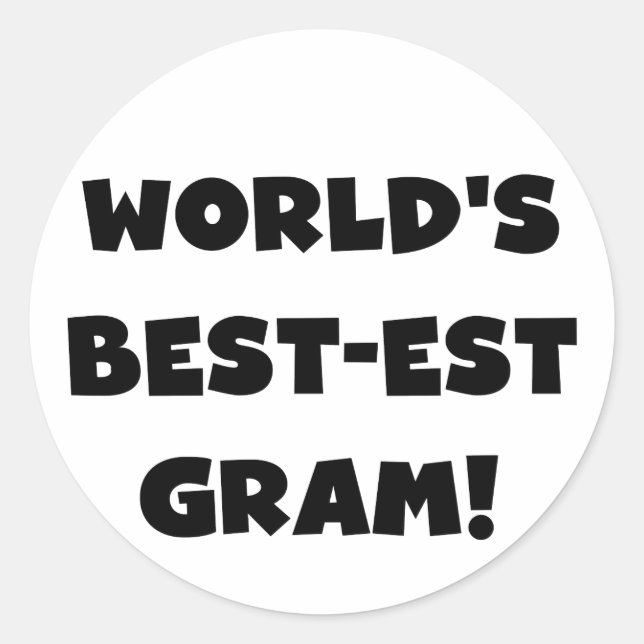 Die weltweit besten Gram Black Text Tshirts und GI Runder Aufkleber (Vorderseite)