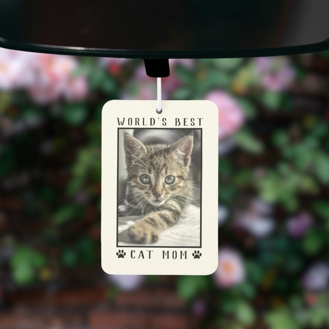Die weltweit besten Katzenpaw-Mamas drucken Foto-R Autolufterfrischer (World's Best Cat Mom Paw Prints Pet Photo Frame Air Freshener)