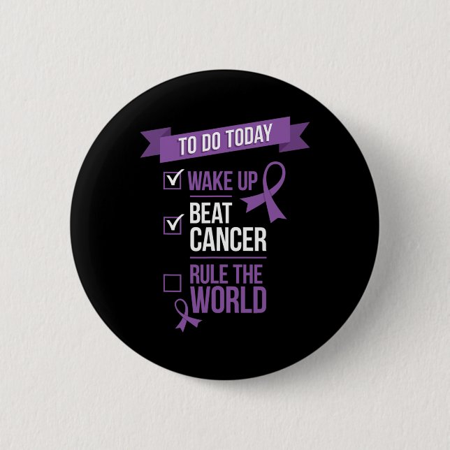 Die weltweite Beat Cancer-Regel geweckt Button (Vorderseite)