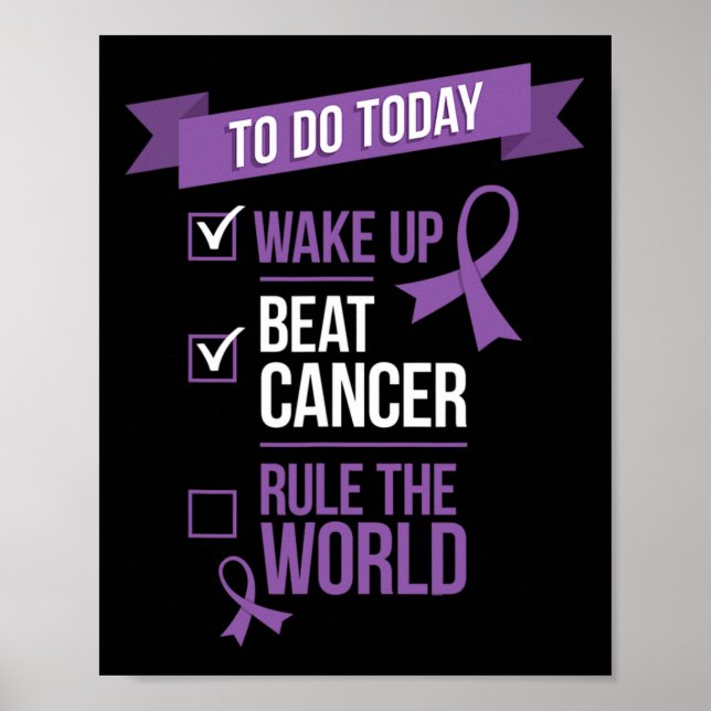 Die weltweite Beat Cancer-Regel geweckt Poster (Vorne)