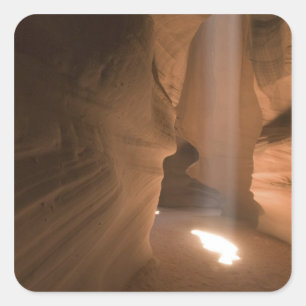 Die Wendeltreppe im Upper Antelope Canyon, Navajo Quadratischer Aufkleber
