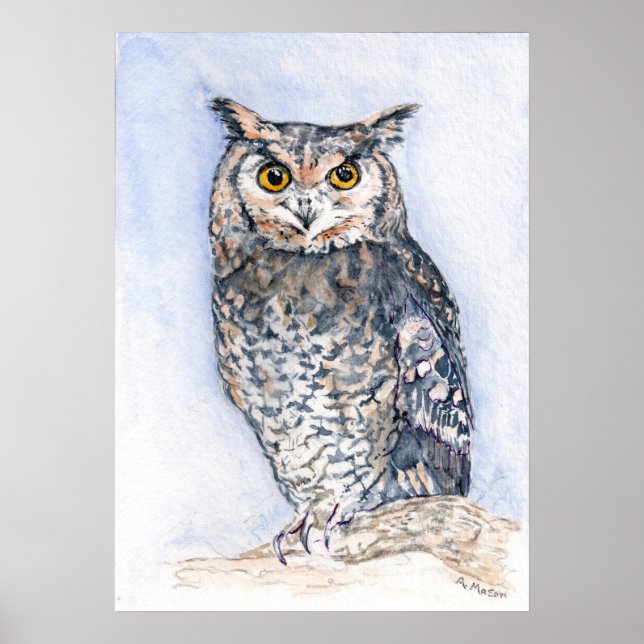 Die weniger er sprach Aquarelldruckplakette Poster (Vorne)