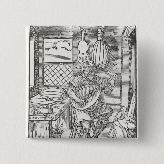 Die Werkstatt des Instrument-Herstellers, c.1570 Button (Vorderseite)