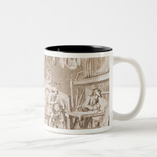 Die Werkstatt des Instrumentherstellers, Detail Zweifarbige Tasse