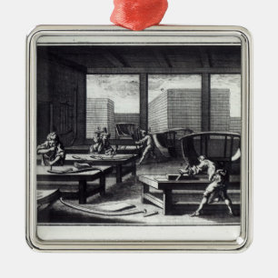 Die Werkstatt des Schreiners Silbernes Ornament