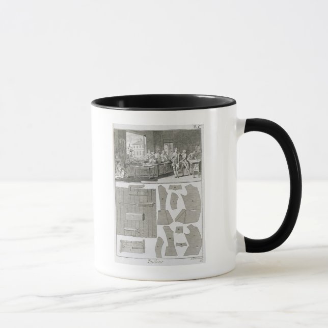 Die Werkstatt und die Muster eines Schneiders, vom Tasse (Rechts)