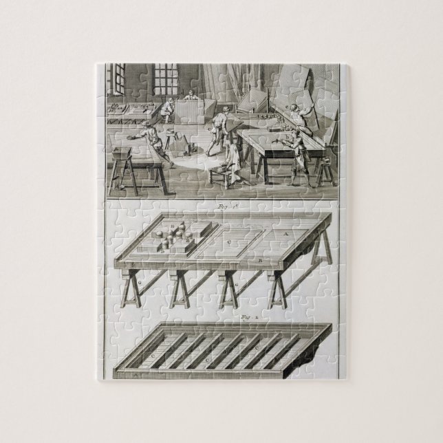 Die Werkstatt und die Werkzeuge eines Puzzle (Vertikal)