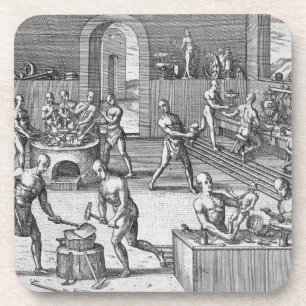 Die Werkstatt von Atahualpas Goldschmieden in Getränkeuntersetzer