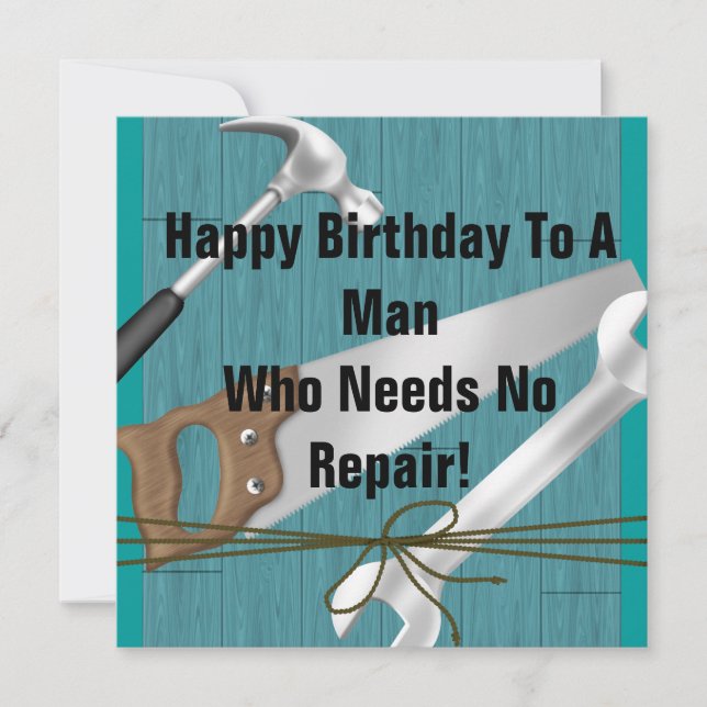 Die Werkzeug-Einladungen SCHABLONE der Männer Einladung (Vorderseite)