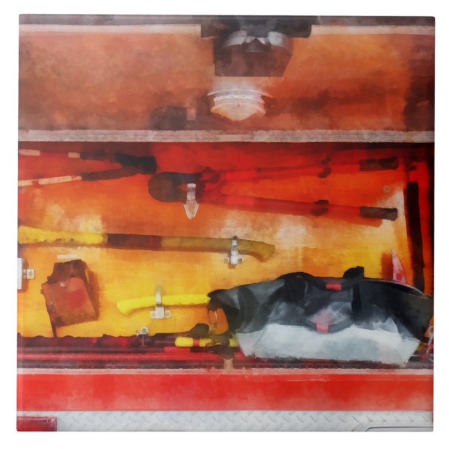 Die Werkzeuge des Feuerwehren Fliese (Vorderseite)